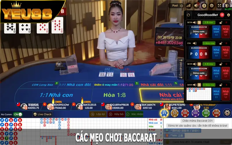 Các mẹo chơi baccarat Yeu88 mà hội viên nên nắm