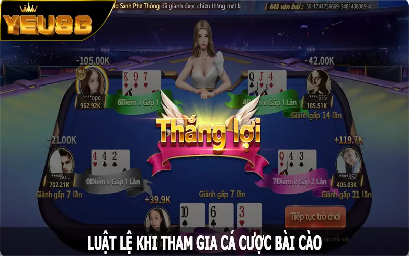 Luật lệ khi tham gia cá cược bài cào Yeu88