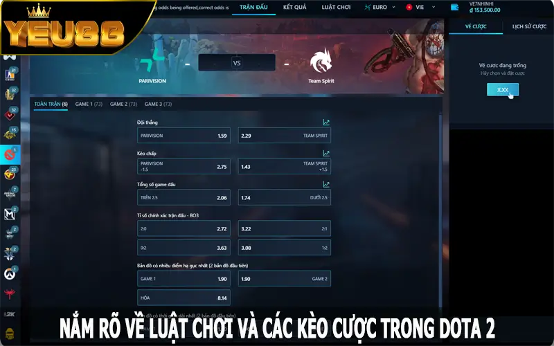 Nắm rõ về luật chơi và các kèo cược trong Dota 2