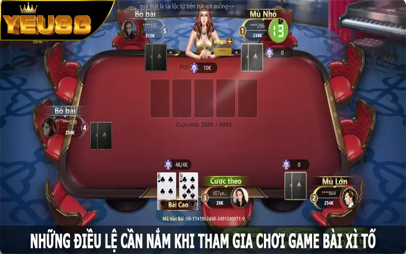 Những điều lệ cần nắm khi tham gia chơi game bài xì tố